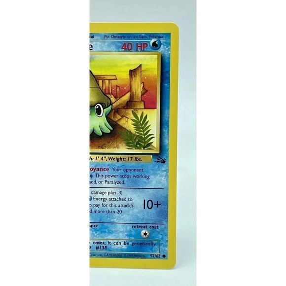 Omanyte 52/62 Fossil‎ Set Vintage 1999 Non Holo Pokémon Card WOTC NM - Picture 3 of 6